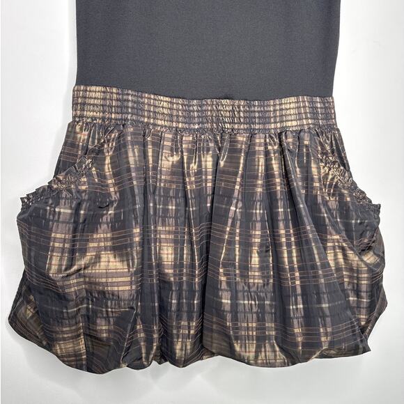 Michael Michael Kors Black Bubble Hem Plaid Skirt Dress hoilday formal Size 12 - Picture 5 of 12